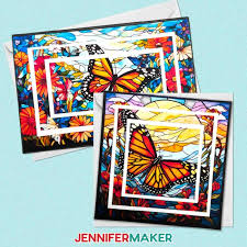 Stained Glass Cards With Layered Window