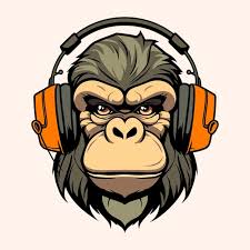 A Logo Of Gorilla Wearing A Headphone