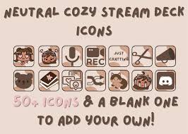 Neutral Cozy Theme Stream Deck Icons