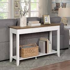 American Heritage 1 Drawer Console Table With Shelf Driftwood White
