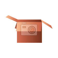 Open Cardboard Box Isolated Icon Canvas