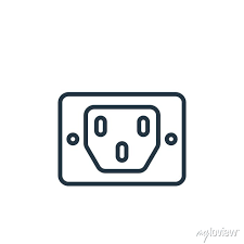 Power Cable Icon Thin Linear Power