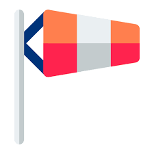 Windsock In Flat Icon Wind Direction