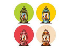 Vintage Lantern Vector Art Icons And