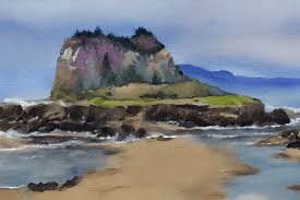 Watercolor Painting Of Lincoln City