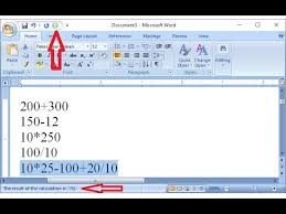 How To Use Ms Word Built In Calculator