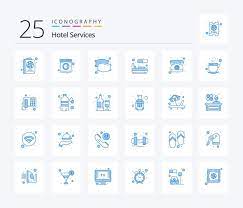 Hotel Services 25 Blue Color Icon Pack