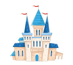 Cute Cartoon Fairy Princess Castle The