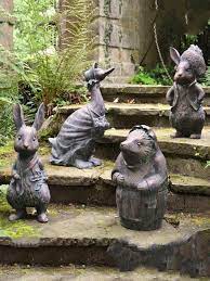 1pc Abs Garden Ornament Retro Rabbit