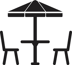 Terrace Cafe Line Vector Icon Camping