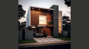 20x40 Modern House Elevation Wooden