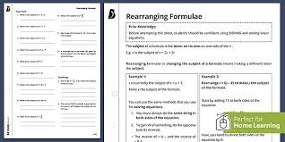 Rearranging Formulae Worksheet Home