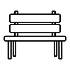 Wood Garden Bench Icon Outline Wood