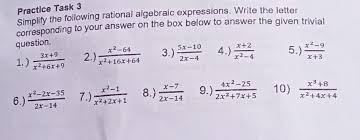 Following Rational Algebraic Expression
