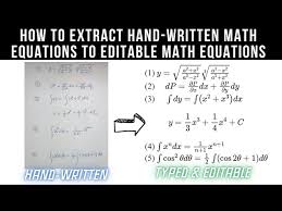 Extract Math Expressions And Equations