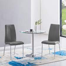 Dante Clear Glass Dining Table With 2