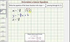 Determine A Linear Equation Given Slope
