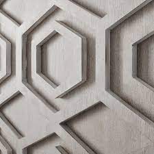 Graphic Wood Hexagon Dimensional Wall