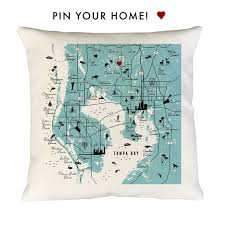 Tampa Bay Area Pin Your Home Map Pillow