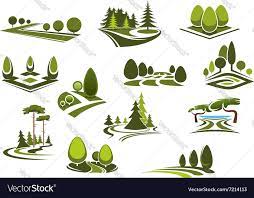 Garden Landscapes Icons Vector Image