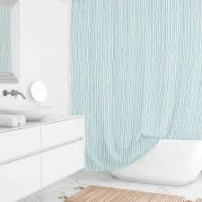 Coastal Blue Striped Shower Curtain