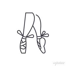 Ballet Pointe Shoes Line Icon Concept