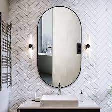 Large Oval Mirror Wall Mount Glass