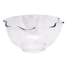 Clear Wave Rim Acrylic Serving Bowl Small
