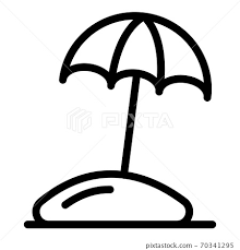Beach Umbrella Icon Outline Style