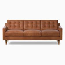 Drake Midcentury 86 Sofa Vegan Leather Saddle Pecan West Elm