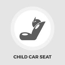 Child Car Seat Flat Icon Stock Vector