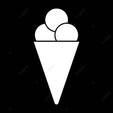 Ice Cream Cone White Color Icon Stencil