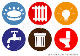 Utility Icons Water Gas Lighting