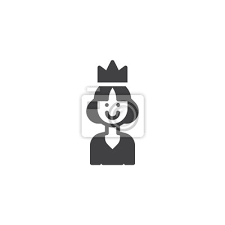 Smiling Queen Vector Icon Filled Flat