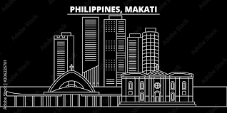 Makati Silhouette Skyline Philippines