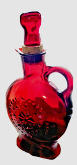 Wheaton Ruby Red Glass Bottle 1970s