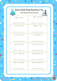 Multi Step Equations Worksheets