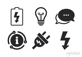 Lamp Bulb And Battery Symbols