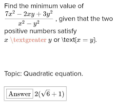 Minimum Value Of X2 Y27x2 2xy 3y2