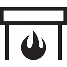 Fire Fireplace Place Warm Outline Li