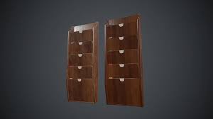 3d Model Wooden Wall File Holder Pbr