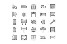 Outdoor Advertising Line Icons