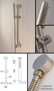 Noa Shower Head Slide Rail Brushed