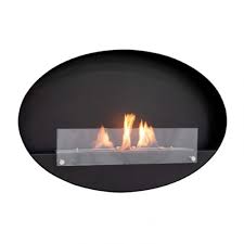 Black Oval Bio Fireplace In A Round