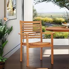 Teak Italy Outdoor Patio Stacking Chair