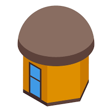 Island Bungalow Icon Isometric Vector