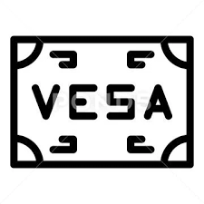 Vesa Wall Mount Icon Outline Vector Tv