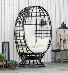 Rattan Egg Chair Retro Metal Garden