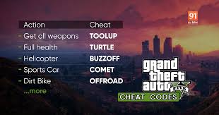 gta 5 cheat codes for pc