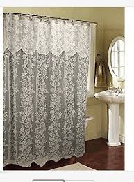 Lace Beige Fabric Shower Curtain